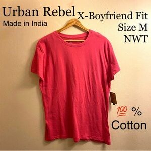 X-Boyfriend Fit Top T-Shirt Tunic Tee Urban Rebel Cotton Oversized